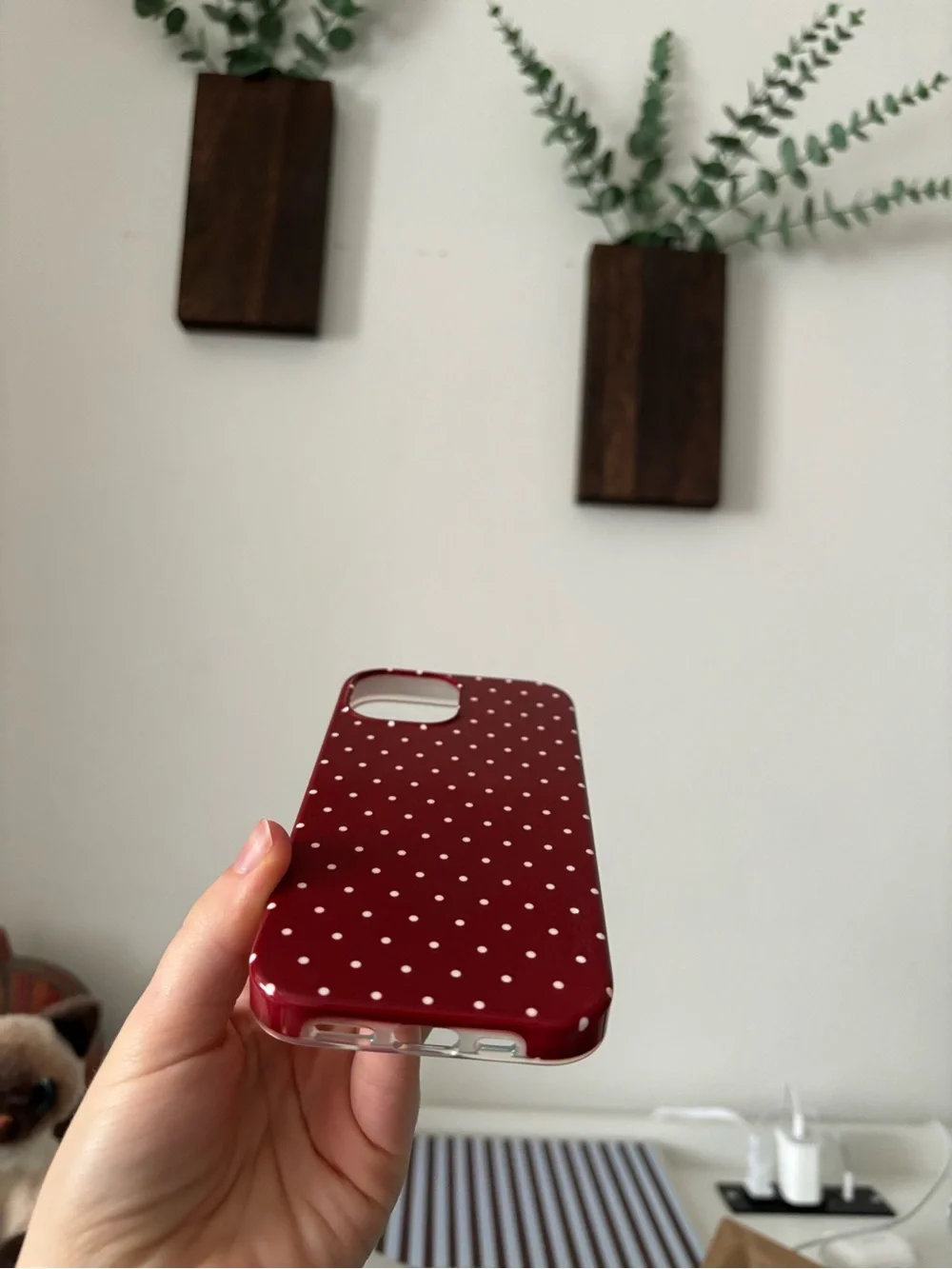 iPhone 15 Casely Case - Red Polka Dot Phone Case - Stylish Protective Cover